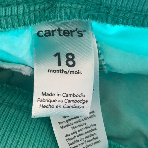 Carters 18 months teal shorts - Picture 2 of 3